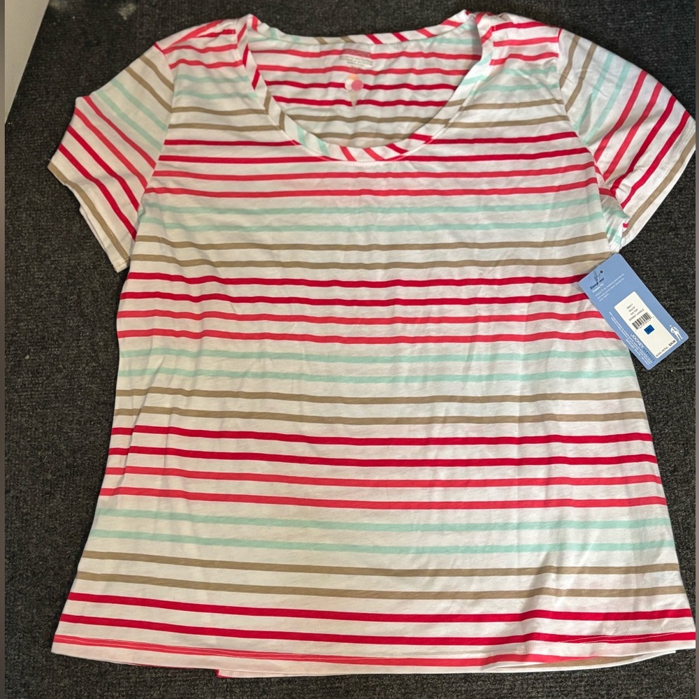 Jockey Multicolor Striped Short Sleeve Tee nwt XL